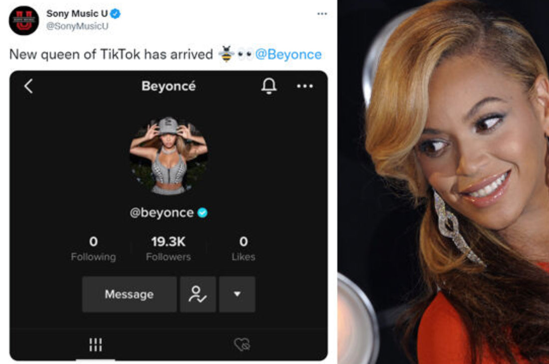Beyonce on TikTok: she gets 800,000 subscribers without posting anything